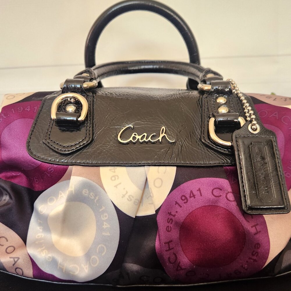 COACH Y2K Ashley Signature CC Satchel in sateen scarf pattern